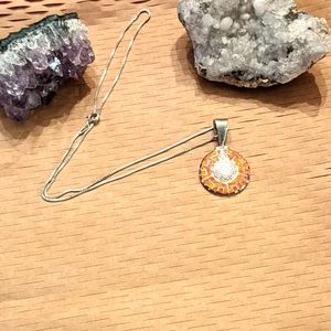 Silver 925 red opal necklace